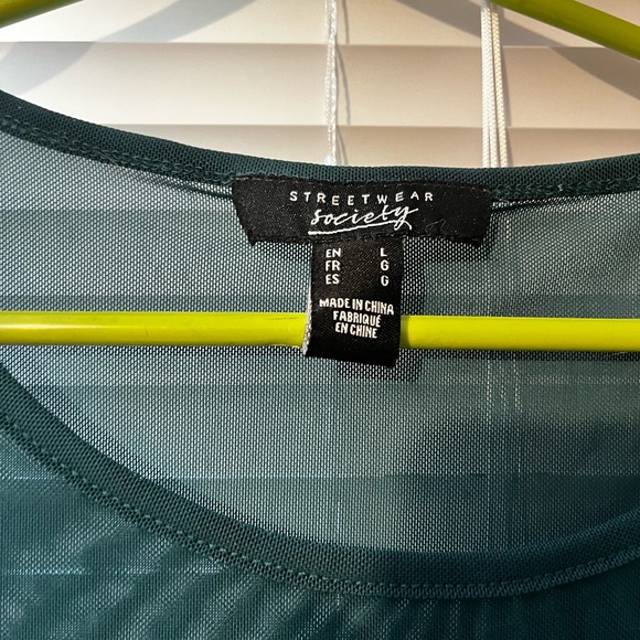 Mesh Sheer Top Deep Sea/Forest Green - Picture 6 of 8